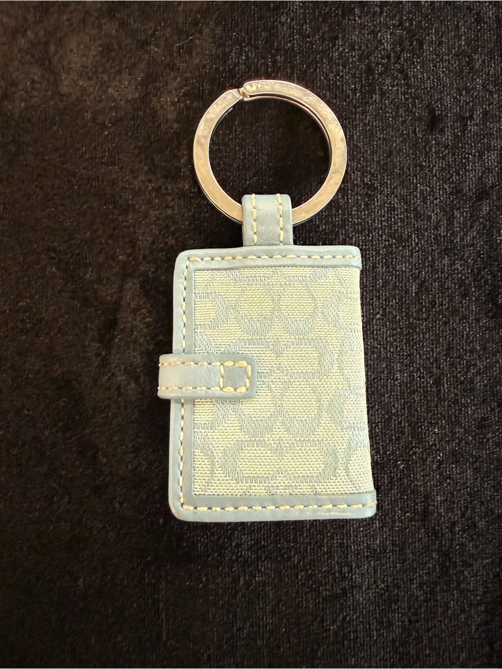 Vintage Coach Light Blue Signature Mini Book Keychain - Picture 2 of 5